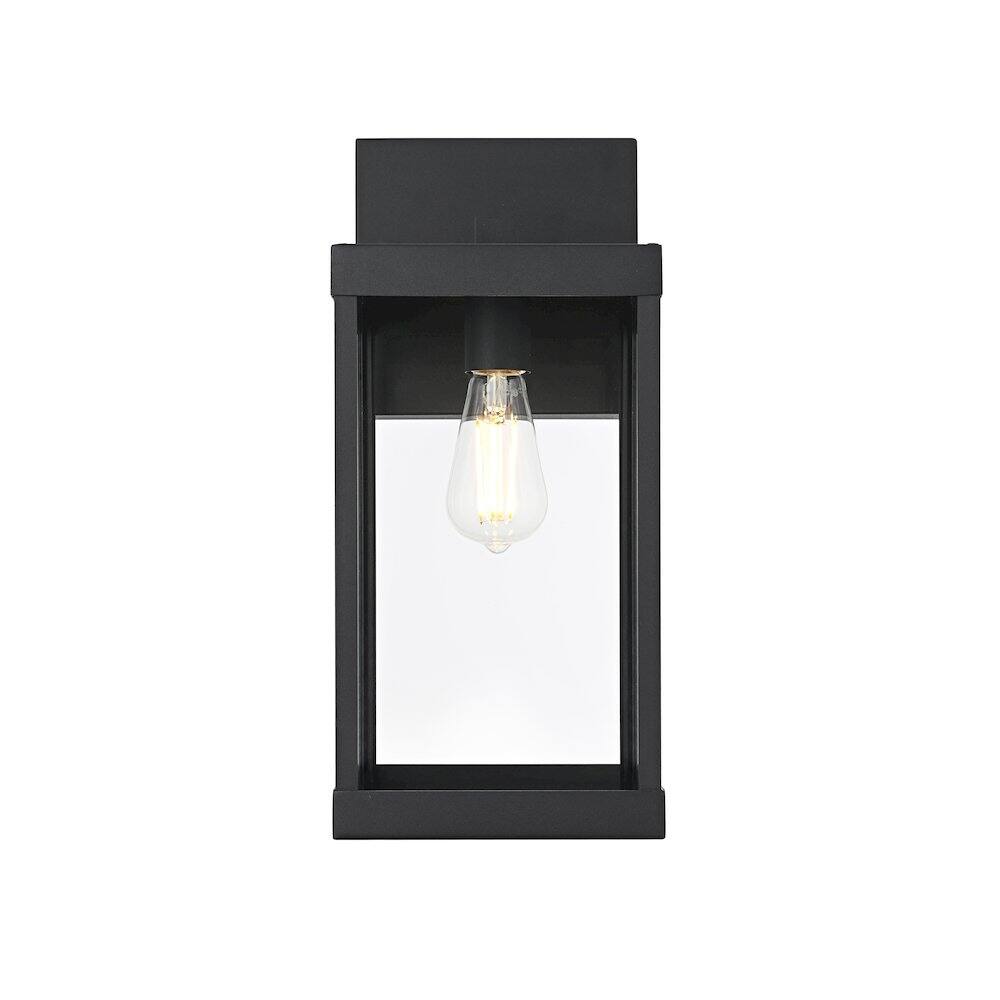 Back. Elegant Lighting - Peter 7 Inch Outdoor Wall Sconce In Black - Black.
