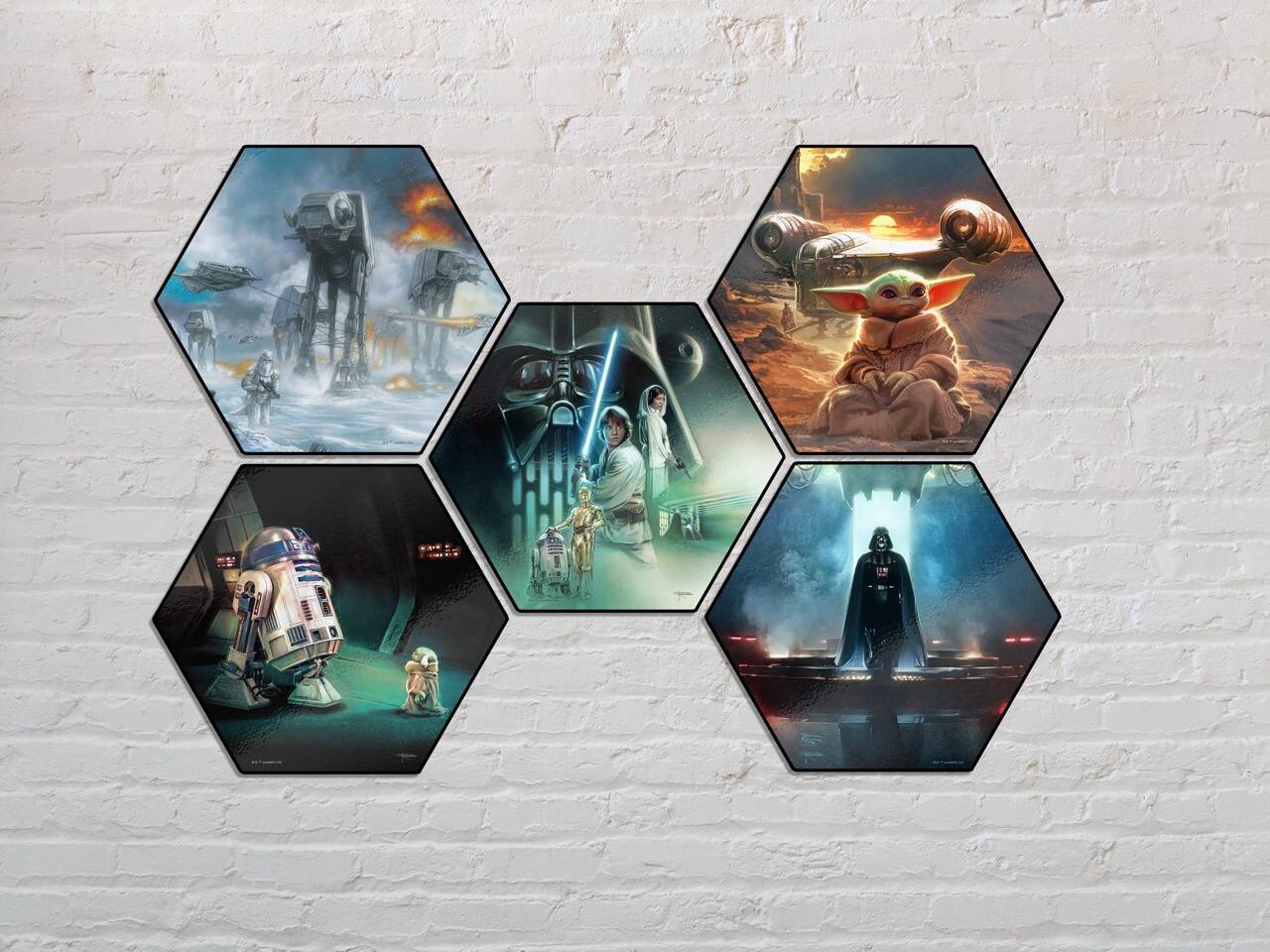 Back. Trend Setters - Star Wars (The Foundling's Journey by Brian Rood) KNEXAGON™ Wood Print - Multicolor.