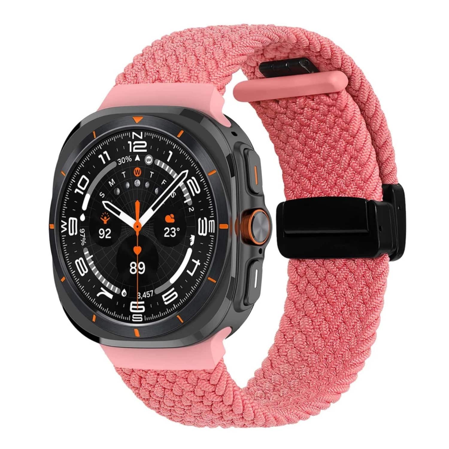 Stock Preferred - Braided Nylon Band for Samsung Galaxy Watch Ultra 2025 - Pink