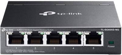TP Link 5 Port 2.5G Multi Gigabit Desktop Switch Black TL-SG605S TP Link 5 Port 2.5G Multi Gigabit Desktop Switch Black TL-SG605S