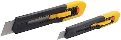 Front. Stanley - Stanley Quick Point Snap Off Blade Utility Knife, 2 Pack (10-202) - Black/Yellow.