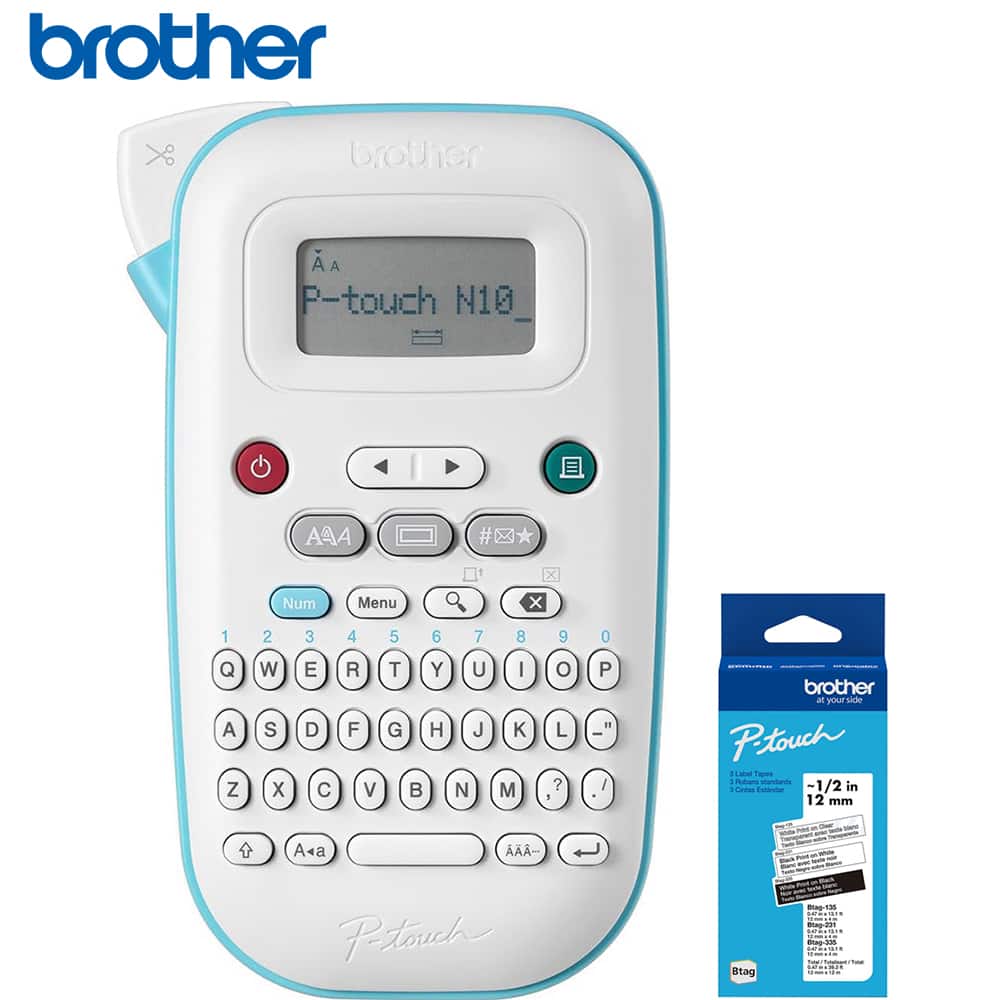 Brother - P-touch PT-N10 Personal Handheld Label Maker w/ P-touch Btag Label Tape