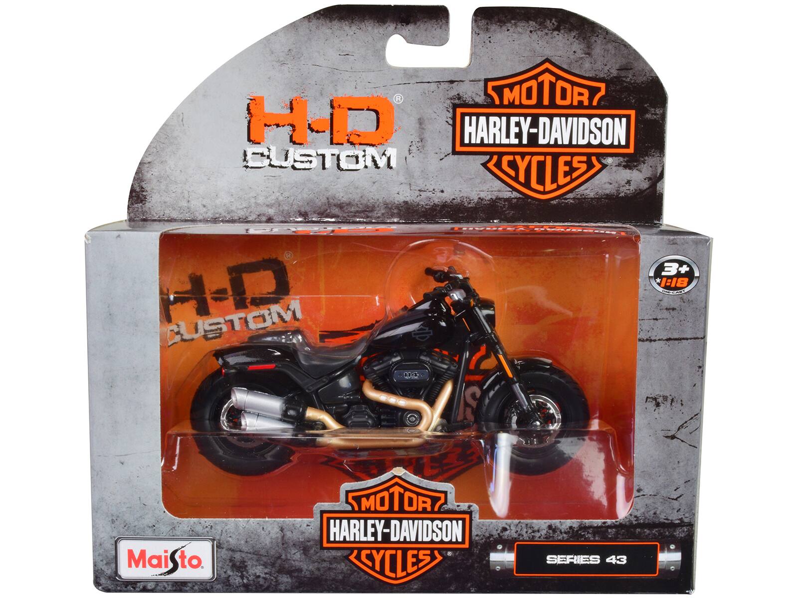 R R MOTOR H-D HARLEY-DAVIDSON CUSTOM CYCLES ENVUR EA EE 3+ * 1:18 4-D CUSTOM CDD O   L MOTOR HARLEY-DAVIDSON MaiSto to CYCLES SERIES 43