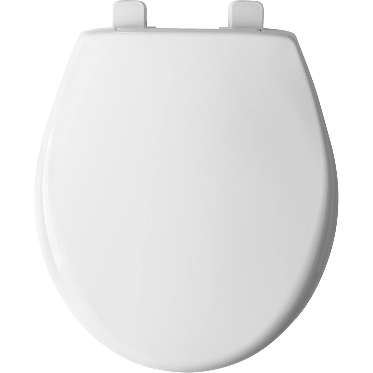 Angle. BEMIS - Bemis Kennan Round Plastic Toilet Seat in White Seat Fastening System, WhisperClose - White.
