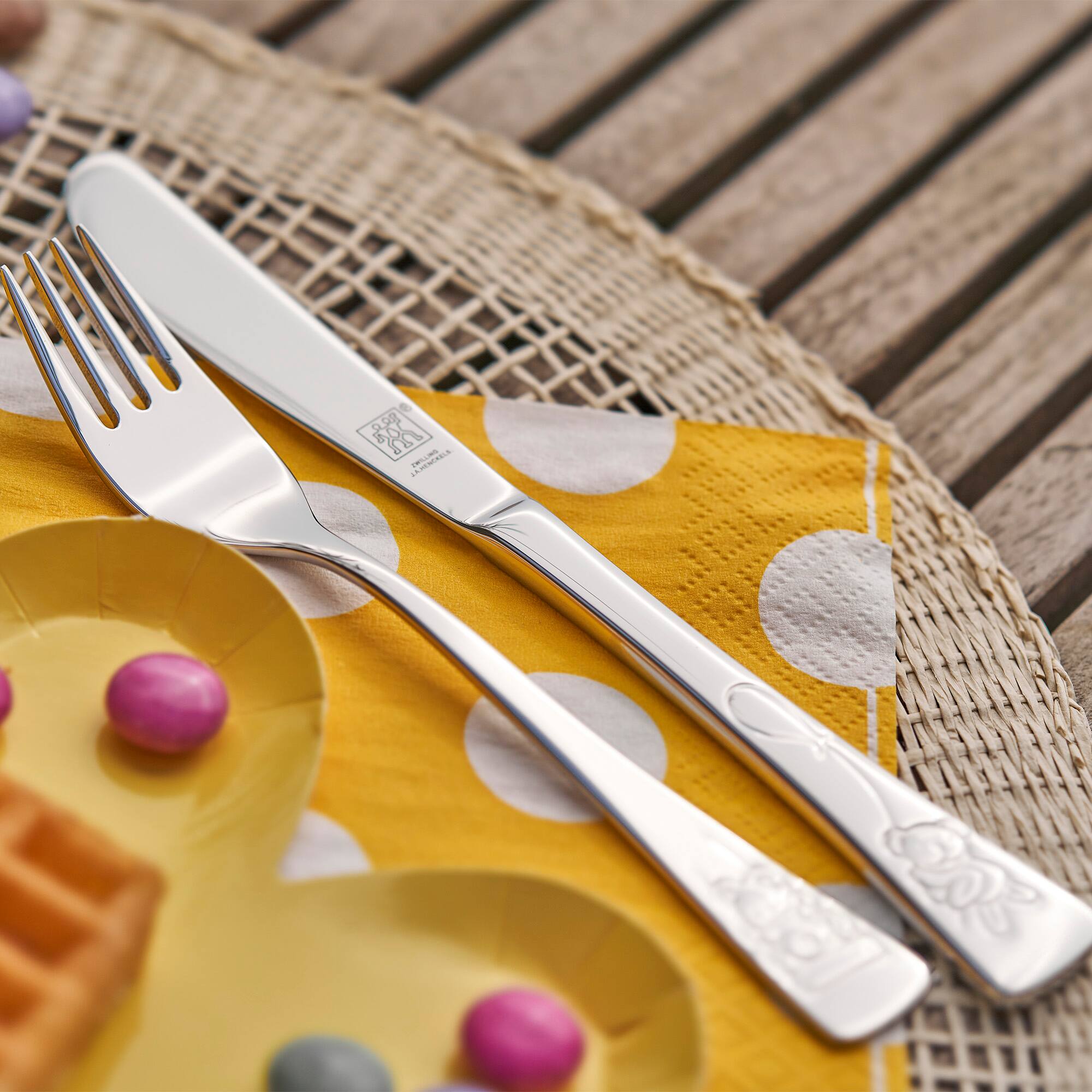 Alt View 4. ZWILLING - ZWILLING TWIN Kids Teddy 4-pc 18/10 Stainless Steel Flatware Set - Stainless Steel.