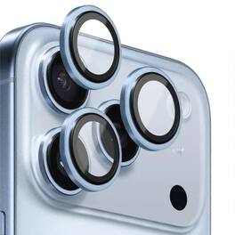 Entronix - Camera Lens Protector Compatible with iPhone 17 Pro/17 Pro Max - Luxury Metal - Blue