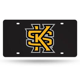 Rico Industries - Kennesaw State Owls Black Mirrored Laser Cut License Plate Laser Tag - Multi