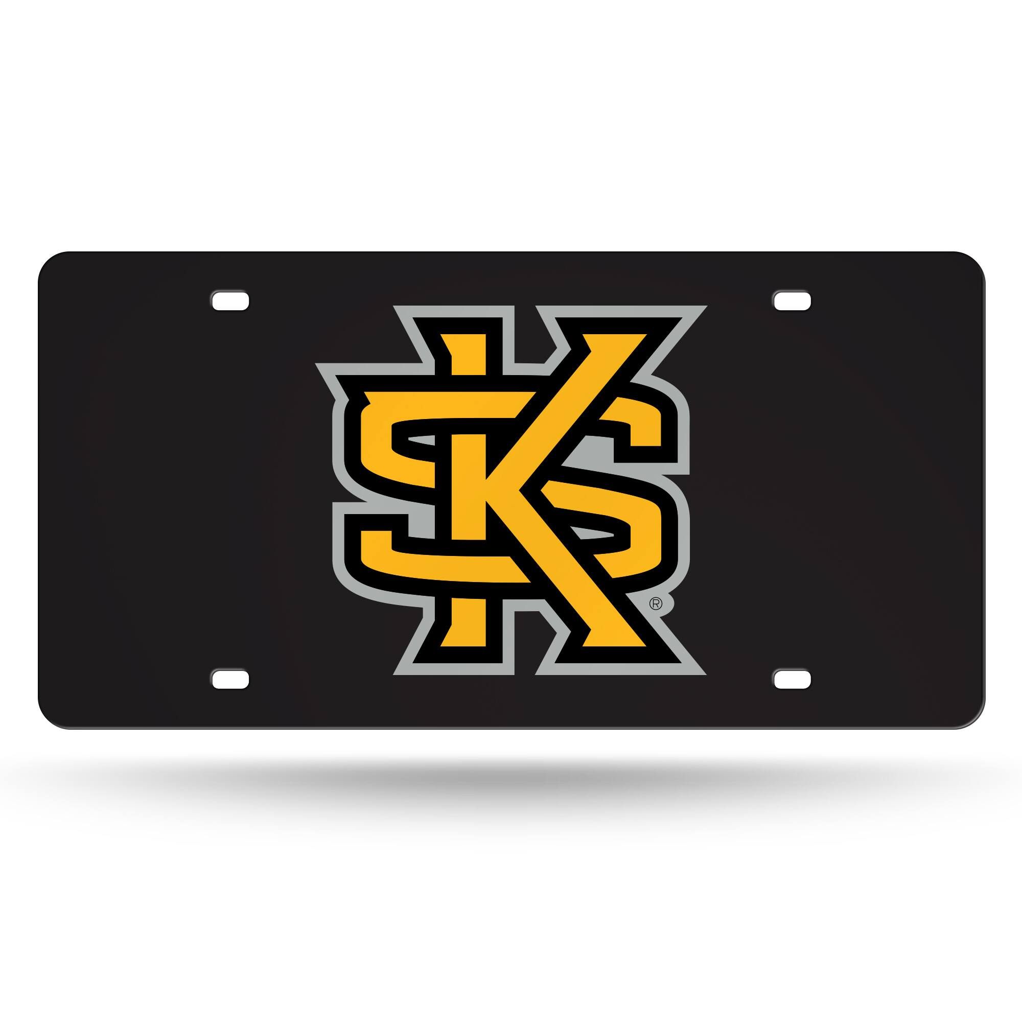 Kennesaw State Owls Black Mirror Look Acrylic License Plate Laser Tag