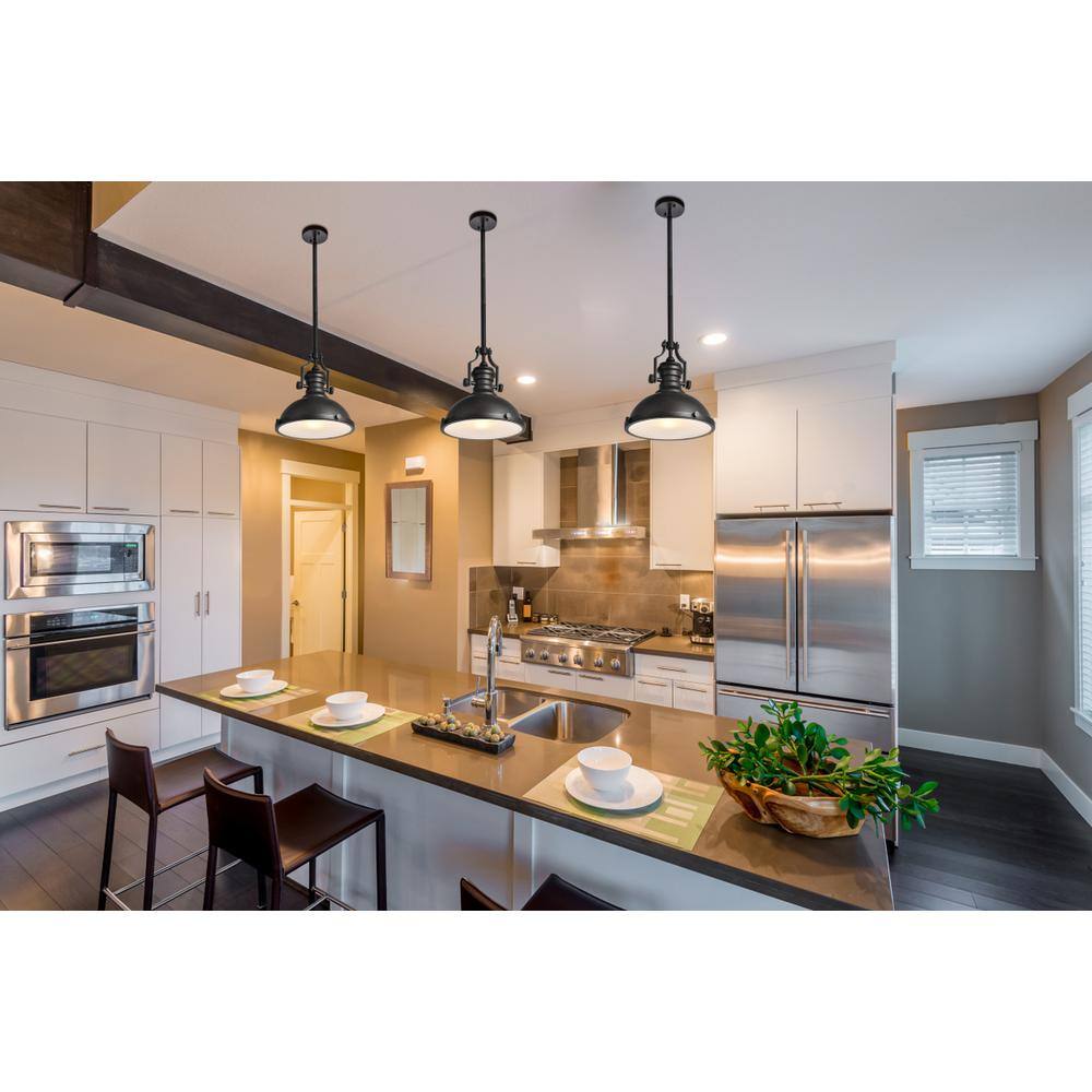 Back. Living District - Eamon Collection Pendant D13 H13.3 Lt:1 Oil rubbed bronze Finish - Oil Rubbed Bronze.