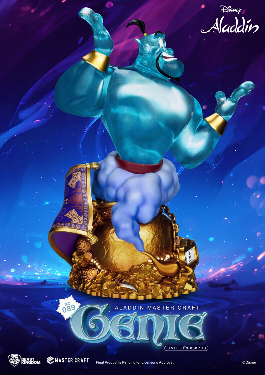 Disney Aladdin  
MC 089  
ALADDIN MASTER CRAFT GENIE  
LIMITED 3,000 PCS  

BEAST KINGDOM  
MASTER CRAFT  

Final Product Is Pending for Licensor's Approval.  

©Disney