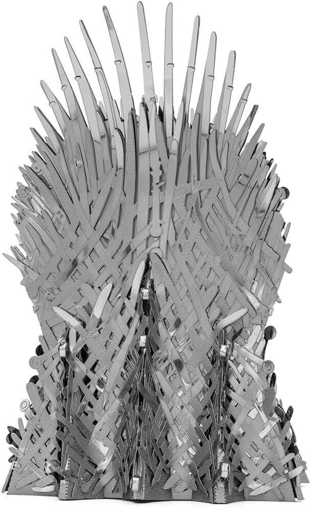 Alt View 2. Metal Earth - Metal Earth Premium Series Game of Thrones Iron Throne 3D Metal Model Kit Fascinations - Silver.