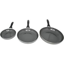 Imusa - 3-Piece Chef Ceramic Fry Pan Set - Gray