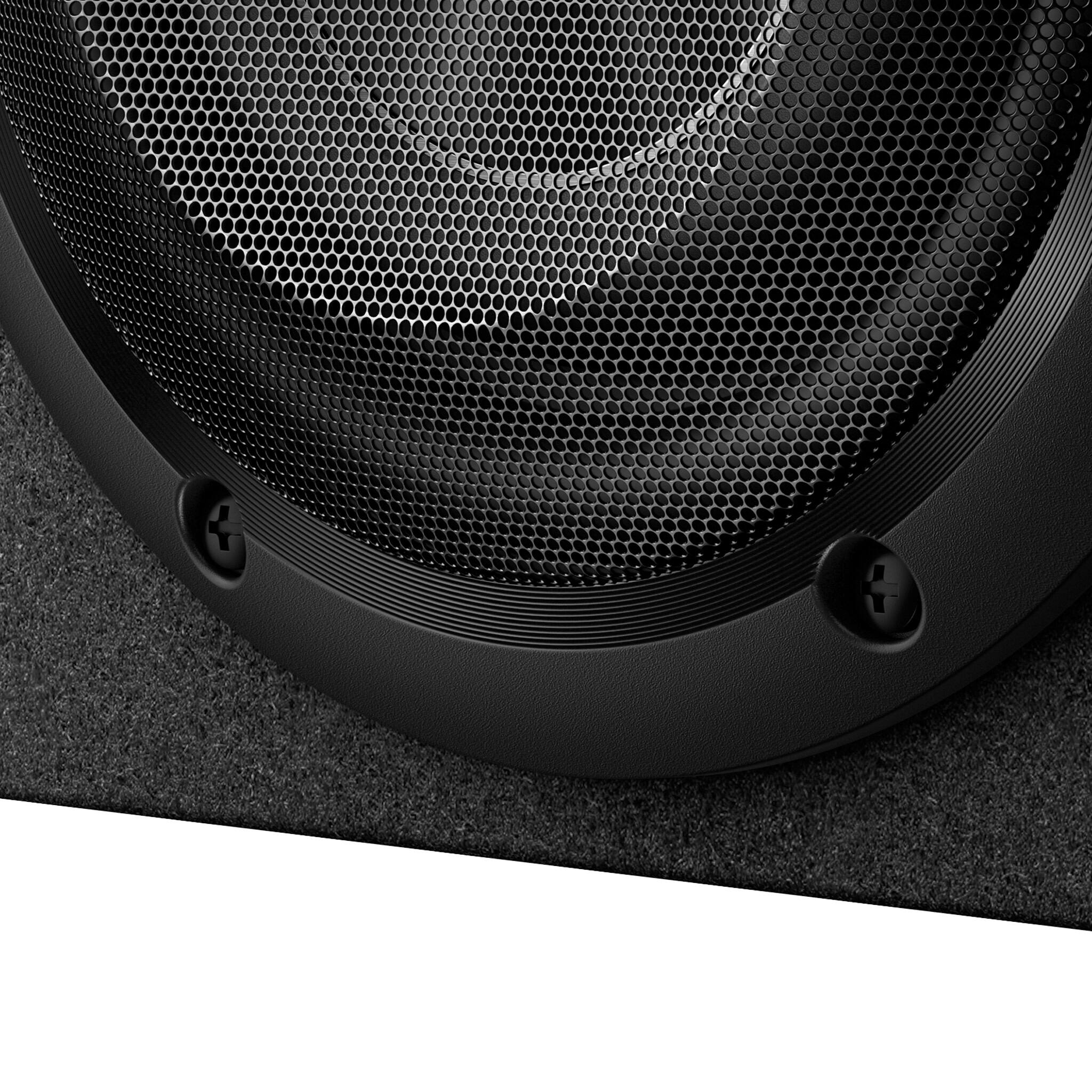 Angle. Pioneer - 8" 700W Max, IMPP™ Glass-Fiber & Mica Cone, 2Ω Single Voice Coil, Slim Pre-Loaded Subwoofer w/ Front Grill - Black.