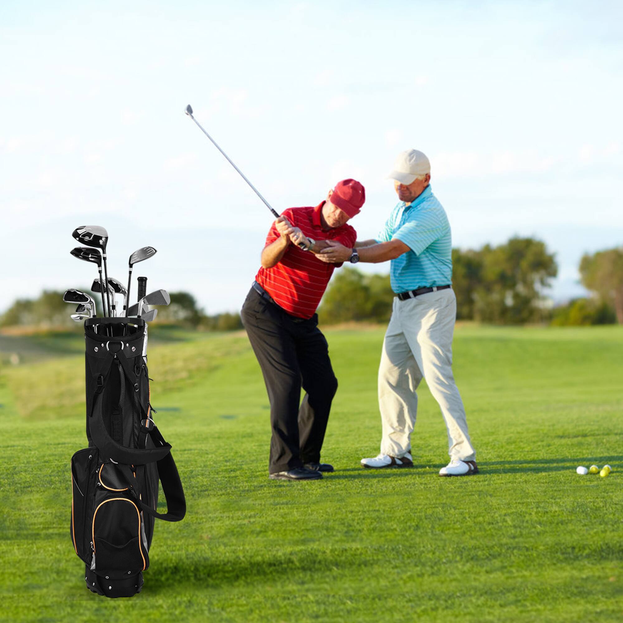 Alt View 4. Gymax - Gymax Golf Stand Bag Portable Lightweight Golf Carry Club Bag w/ 8-way Divider - Black.