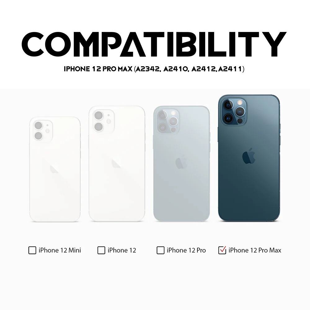 COMPATIBILITY  
IPHONE 12 PRO MAX (A2342, A2410, A2412, A2411)  

iPhone 12 Mini  
iPhone 12  
iPhone 12 Pro  
iPhone 12 Pro Max