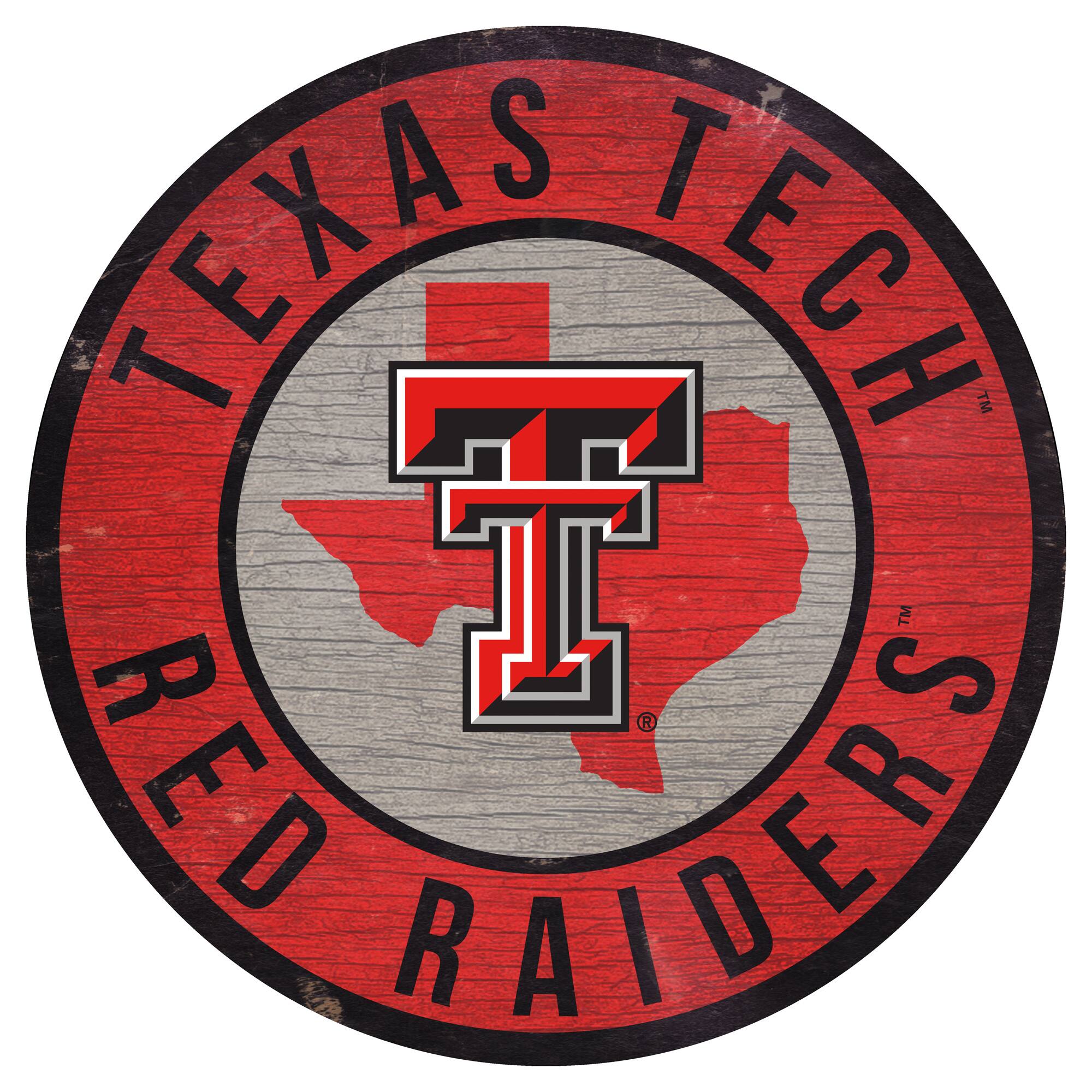 Texas Tech Red Raiders 12'' x 12'' State Circle Sign