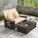 Alt View 4. Costway - Patio Rattan Daybed Set with Cushioned Loveseat & Storage Ottoman for Porch Beige - Beige + Mix Brown.
