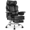 Front. Celtoss - Executive Office Chair, Ergonomic Big and Tall Heavy Duty Computer Desk Chair, High Back with Lumbar Support - PU - Black.