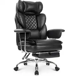 Neo Chair - Executive Office Chair, Ergonomic Big and Tall Heavy Duty Computer Desk Chair, High Back with Lumbar Support - Black