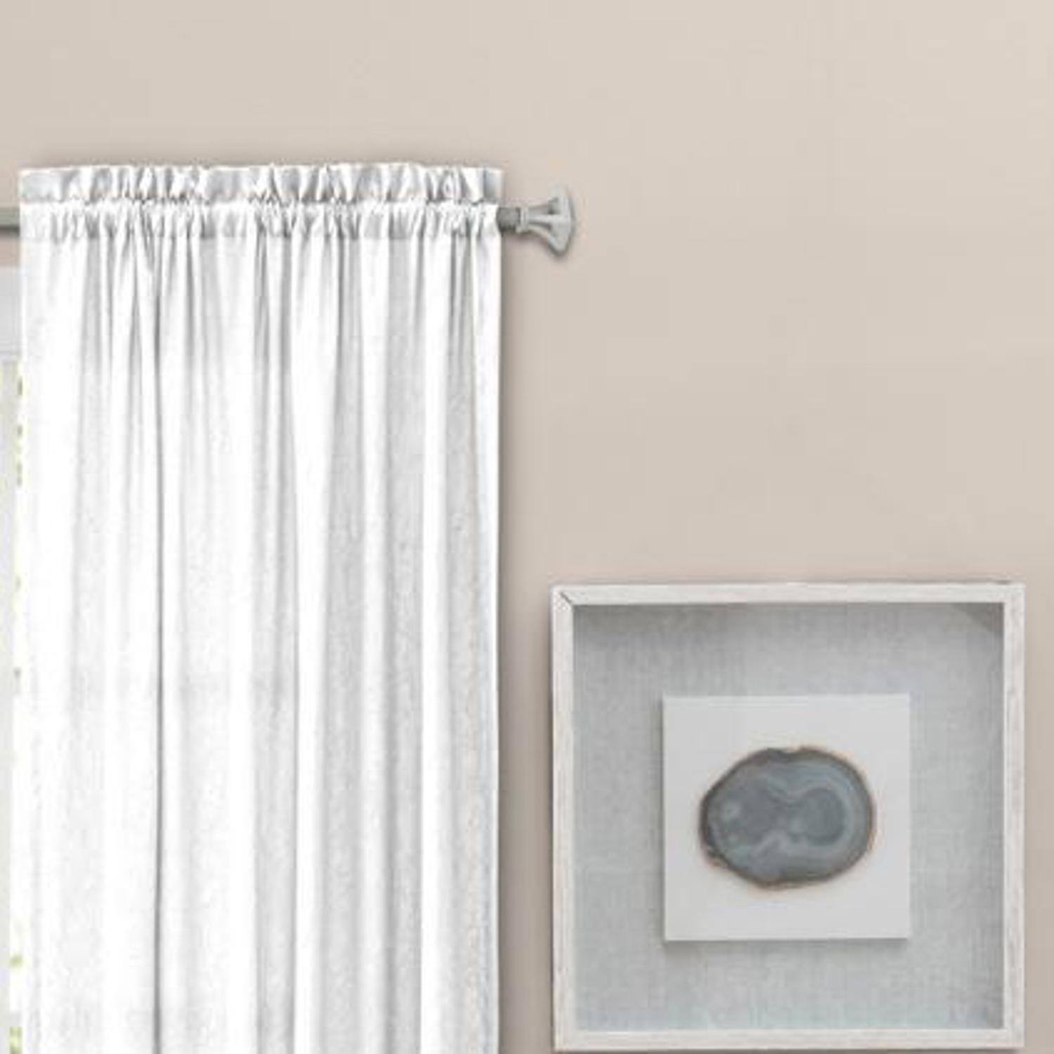 Angle. Ellis Curtain - Ellis Curtain Portland Crushed Taffeta Rod Pocket Tailored Panel - 48x84" White - White.