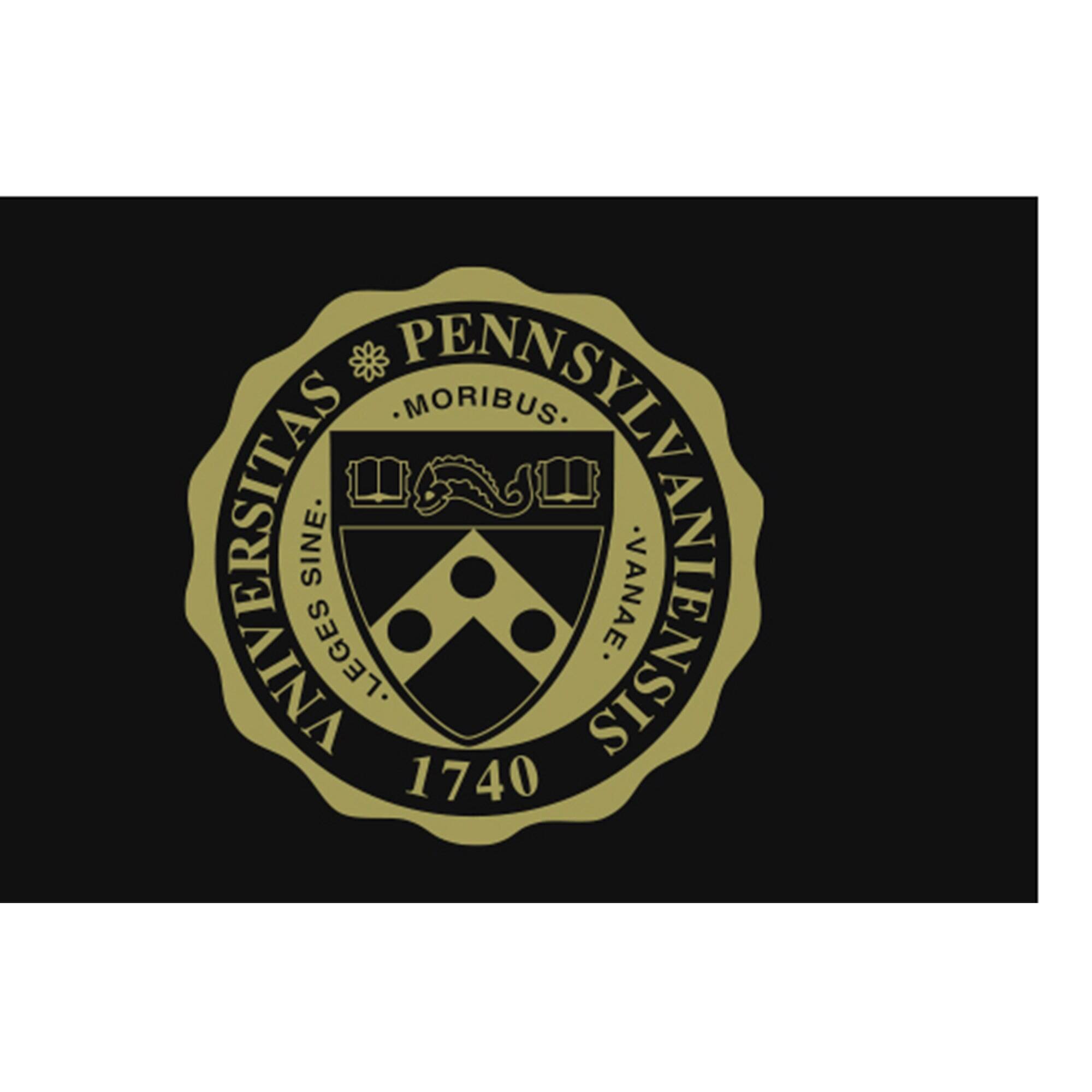 The corrected text from the image is:

"UNIVERSITAS PENNSYLVANIAE  
MORIBUS LEGES SINE ANIENSIS VANAE  
1740"