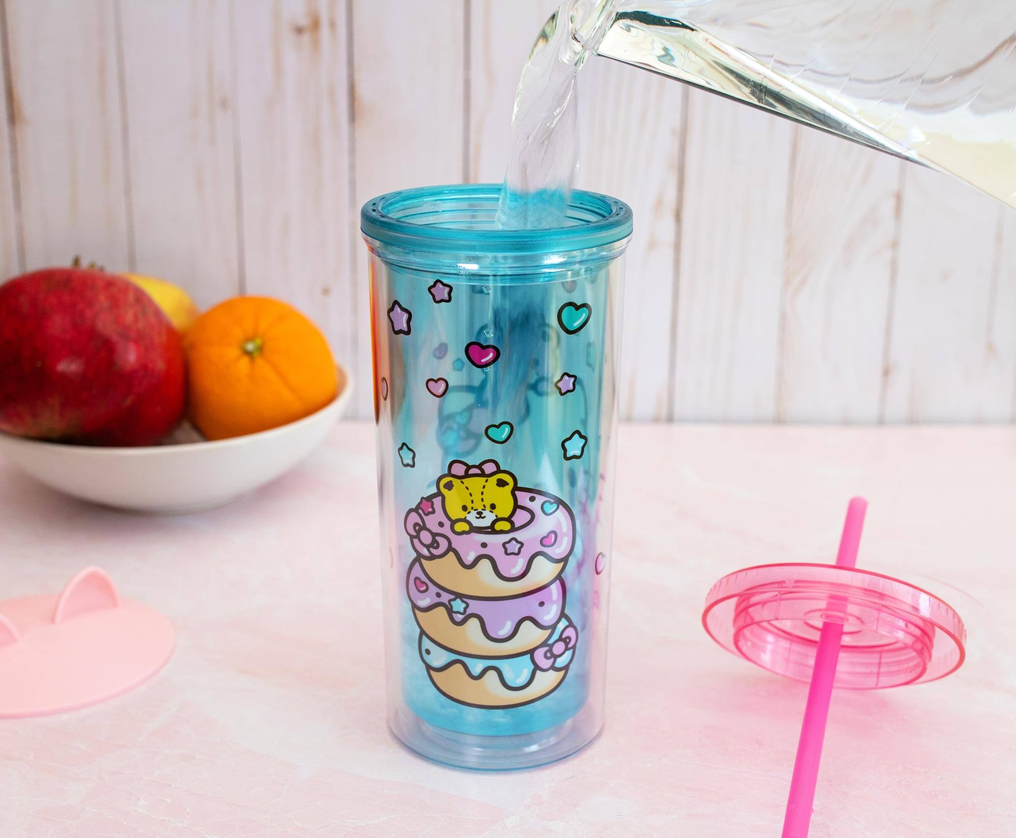 Alt View 3. Hello Kitty - Hello Kitty Stacked Donuts Carnival Cup with Lid and Straw | Holds 20 Ounces - Pink.