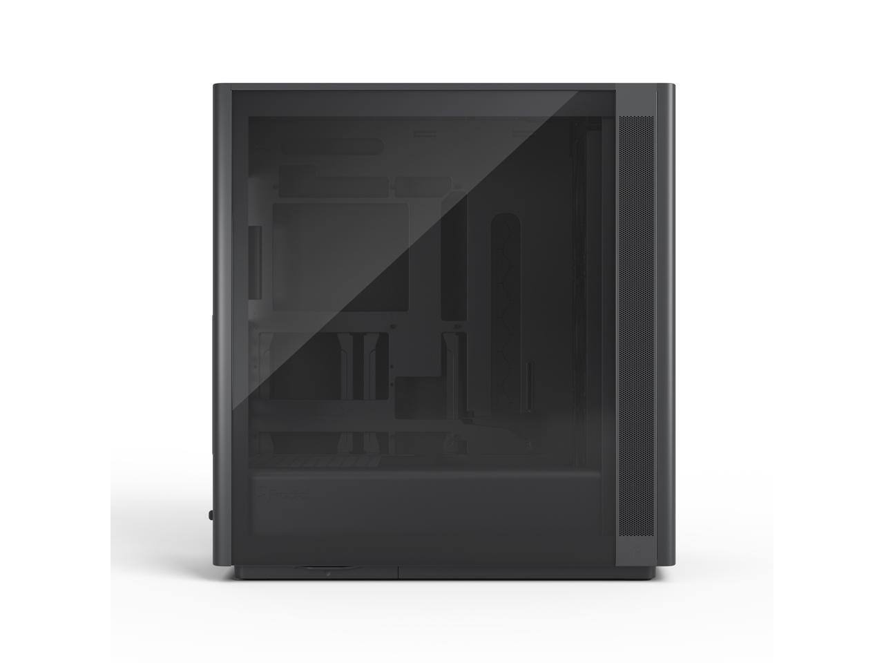 Alt View 2. Fractal Design - Fractal Design Define One Dark TG PC Case, Tempered Glass, 3 Fans, ATX/E-ATX/mATX/ITX - Black.