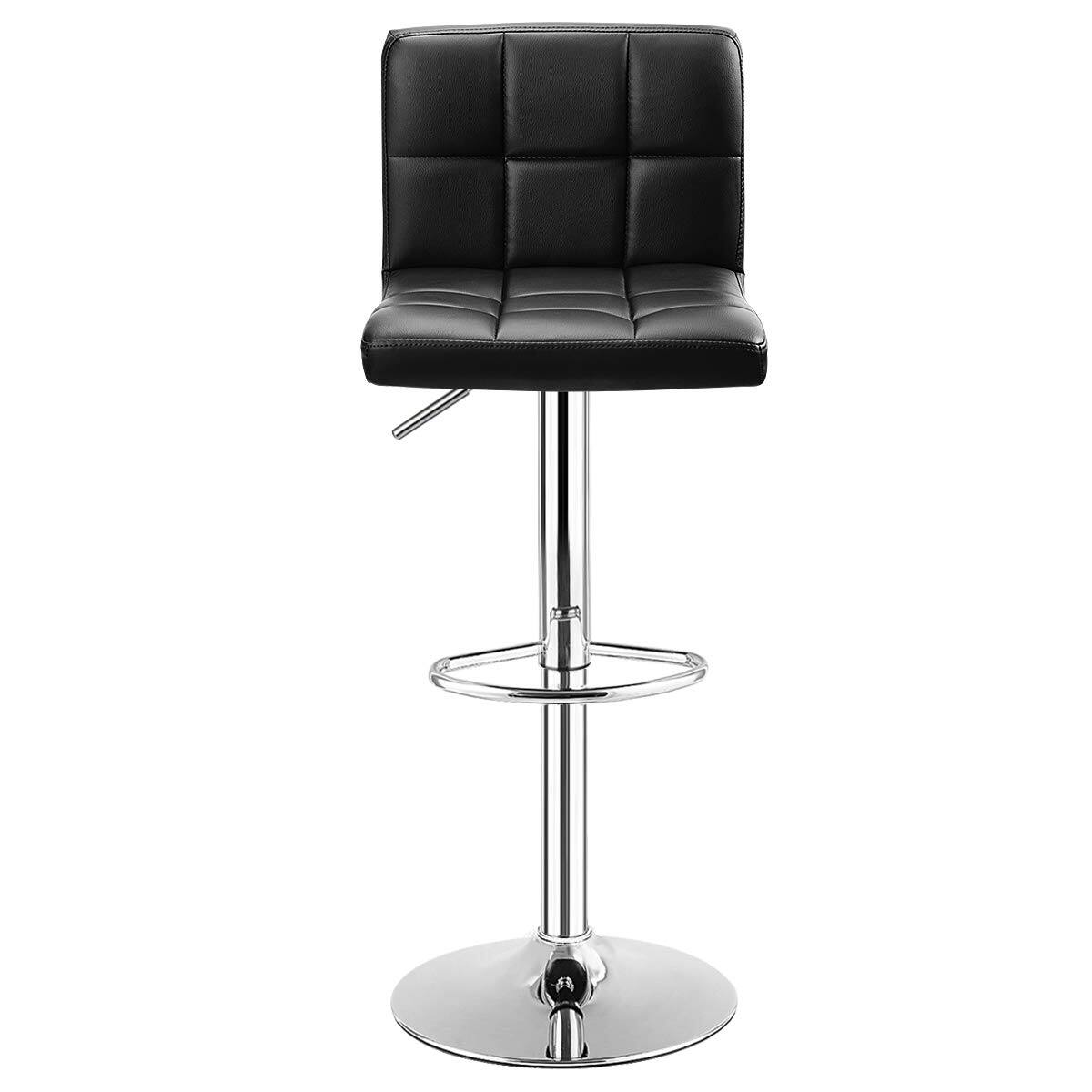 Alt View 6. JETRANSPORT - Bar Stool Modern Swivel Adjustable Height Pu Leather Barstools With Square Armless Counter Chair For - Brown 2 Stools.