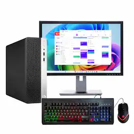 HP - Refurbished Excellent - ProDesk Series Desktop Computer-Hexa Intel i5-16GB DDR4 RAM-250GB NVMe+500GB SSD-22" LCD-Kybd & Mse -Win 11 Pro - Black
