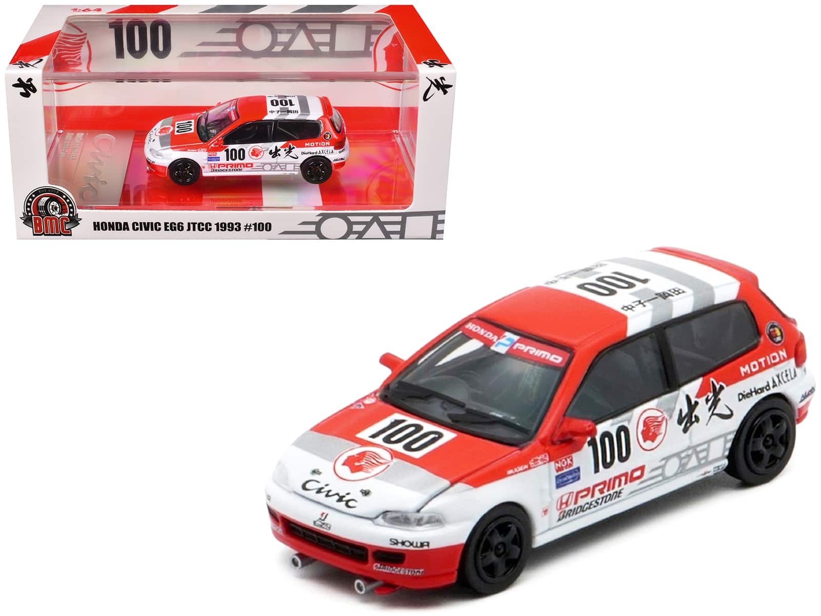 Honda Civic EG6 RHD #100 Osamu Nakako/Hideki Okada Mugen Honda JTCC 1993 1/64 BM Creations - Multicolor