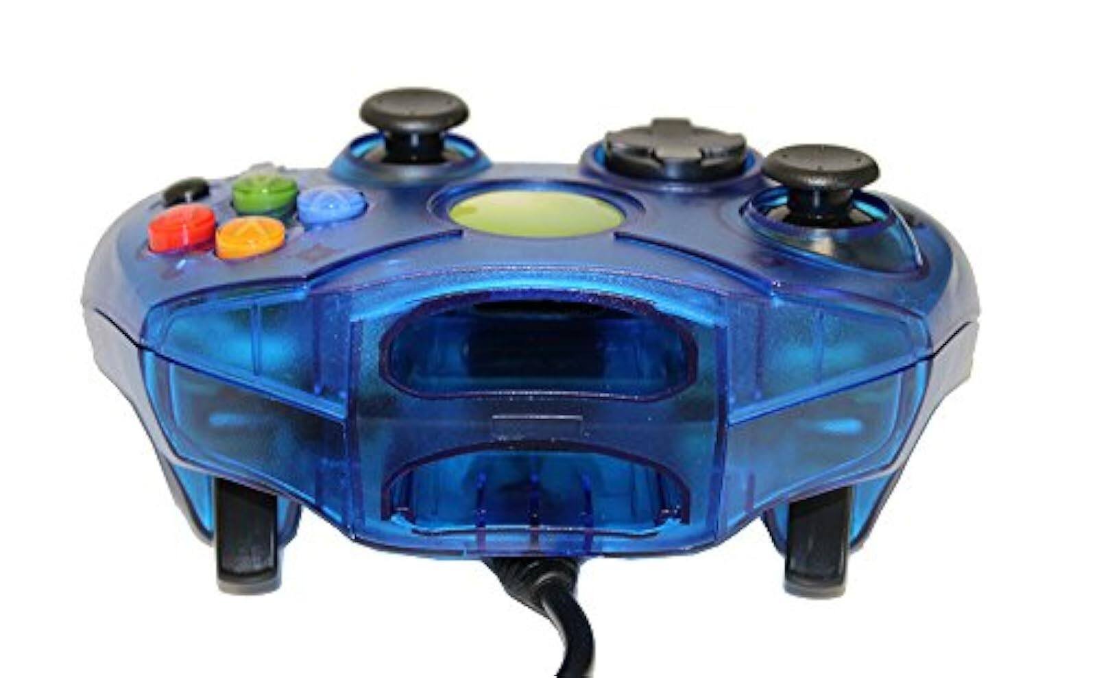 Alt View 2. Mars Devices - Replacement Controller for XBox Original - Blue Transparent - Blue.