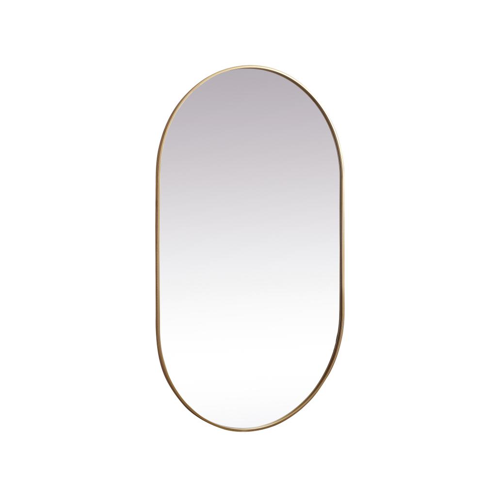 Alt View 1. Elegant Decor - Metal Frame Oval Mirror 36x60 Inch in Brass - Brass.
