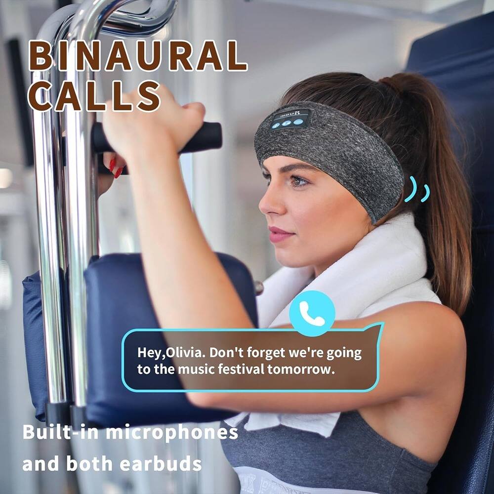 BINAURAL CALLS

Built-in microphones and both earbuds

Hey, Olivia. Don't forget we're going to the music festival tomorrow.