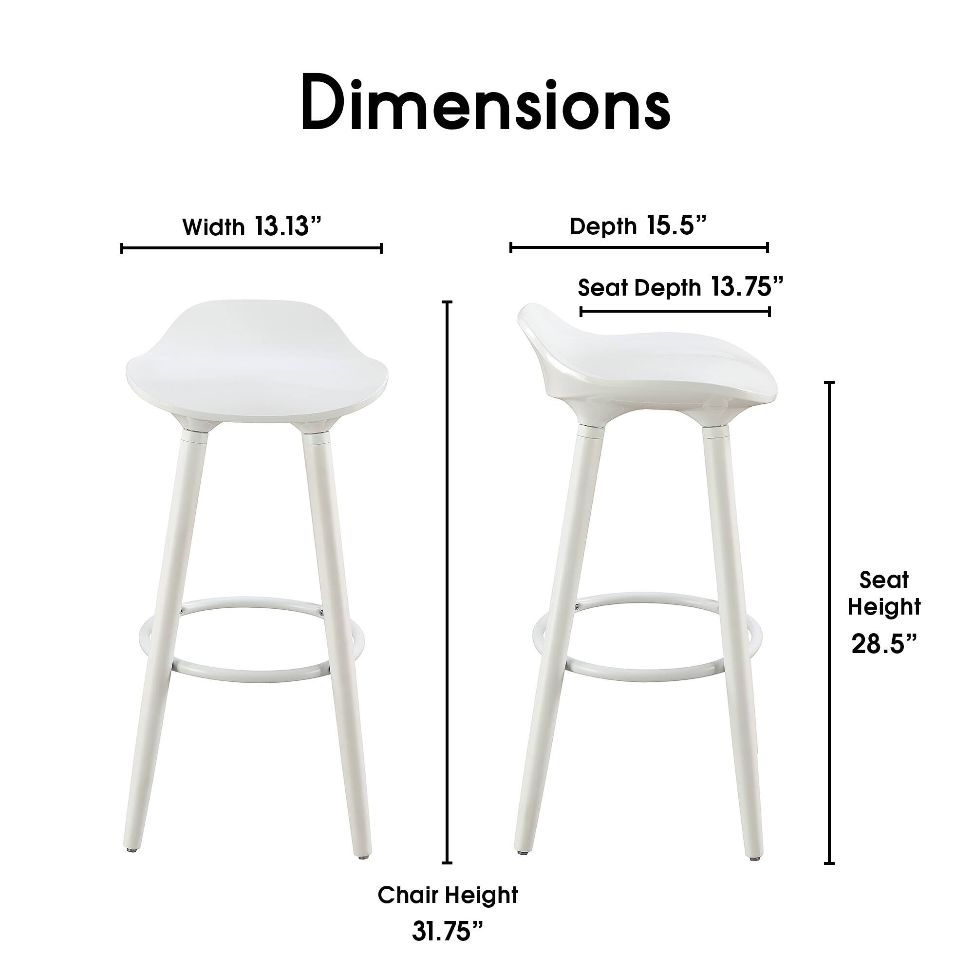 Left. Elle Decor - Caroline Wood Bar Stool - White.