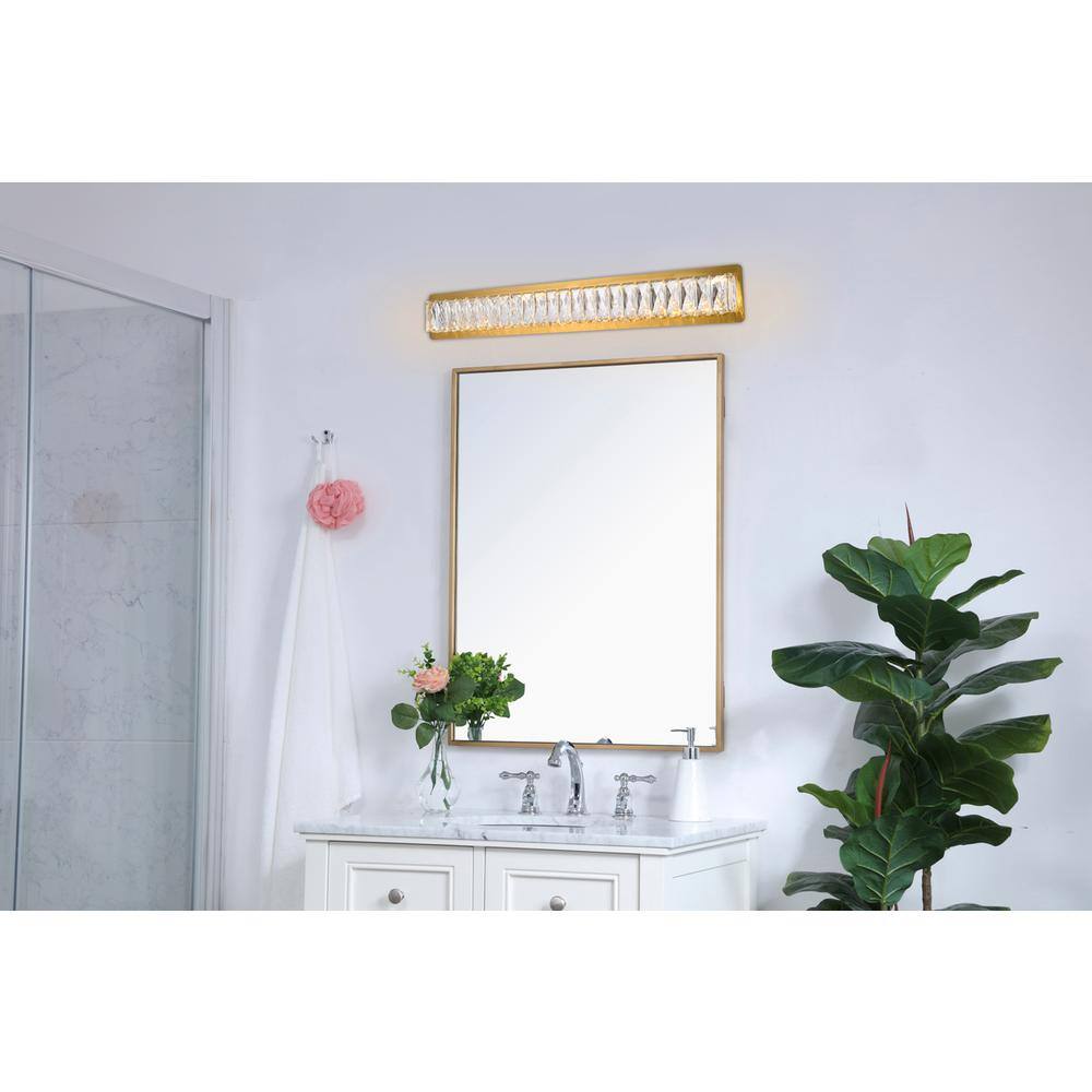 Alt View 2. Elegant Lighting - Monroe Integrated LED chip light gold Wall Sconce Clear Royal Cut Crystal - Gold.