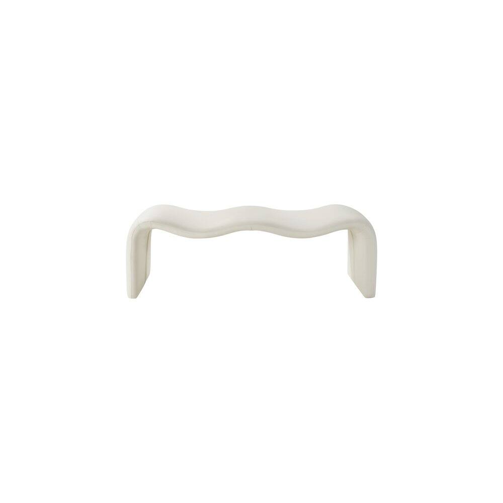 Alt View 2. Meridian Furniture - Willow Cream Vegan Leather Bench - Beige.