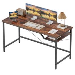 Hirose Alice - Mericonia L Shaped Desk, Corner Computer Desk with Storage Shelves, Large Home Office Gaming Desk, Spacious - Shelf, Dark Brown 48 inch