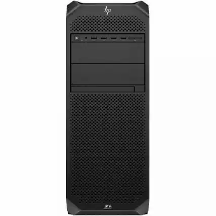 Front. HP - HP Z6 G5 Workstation - 1 x Intel Xeon w5-3525 - 16 GB - 512 GB SSD - Tower - Black - Smart Buy - Intel W790 Chip - Black.