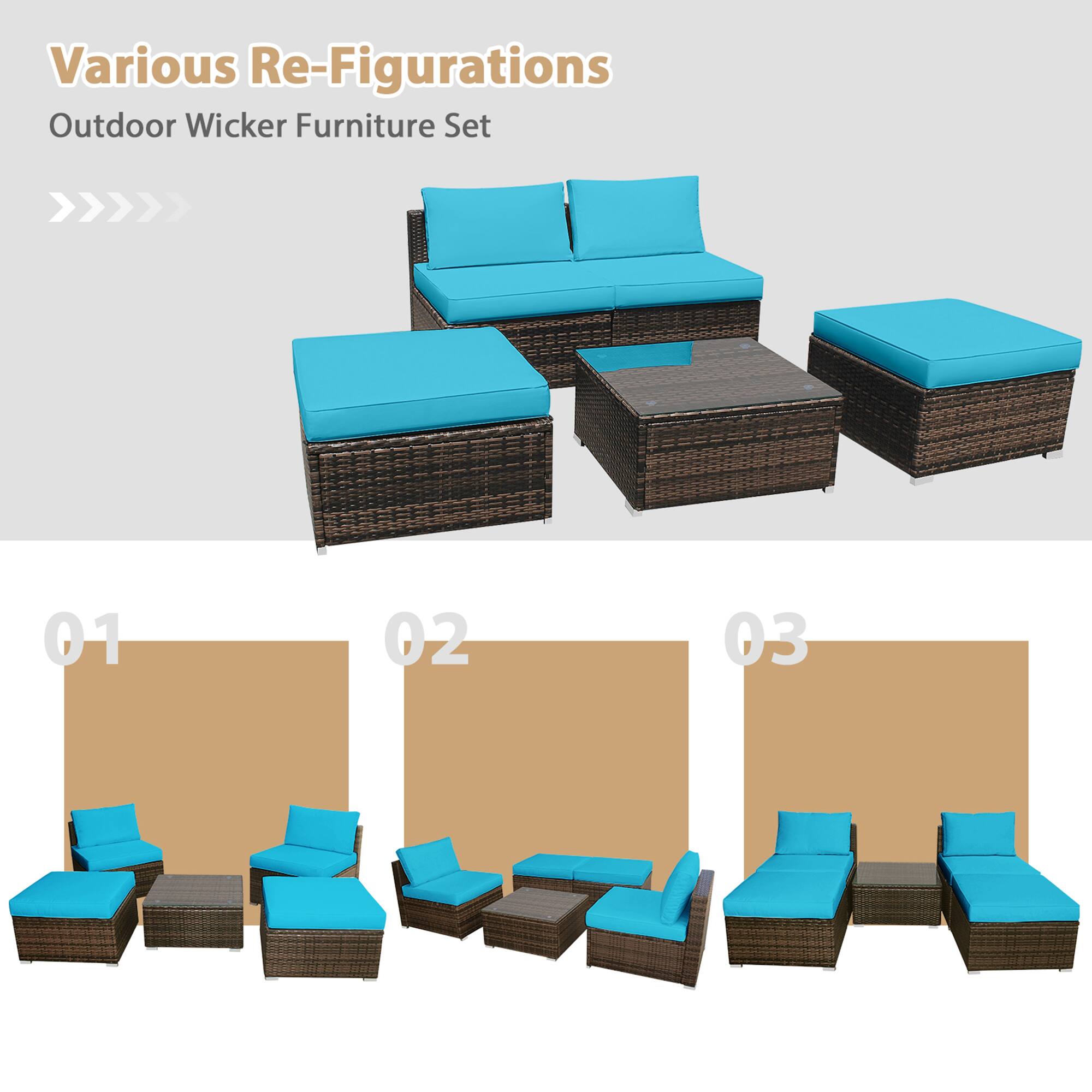 Various Re-Figurations Outdoor Wicker Furniture Set
01
02
03