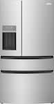 Frigidaire - 36 in. Wide 26.3 Cu. Ft. 4-Door French Door Refrigerator - Fingerprint-Resistant Stainless Steel Look