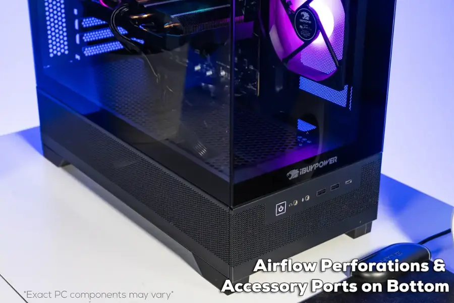 BToVE - NT2 RL I iBUYPOWER G I *Exact PC components may vary* - 1 NTTE Airflow Perforations & Accessory Ports on Bottom