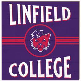 Jardine - Linfield Wildcats 10'' x 10'' Retro Team Plaque - Purple