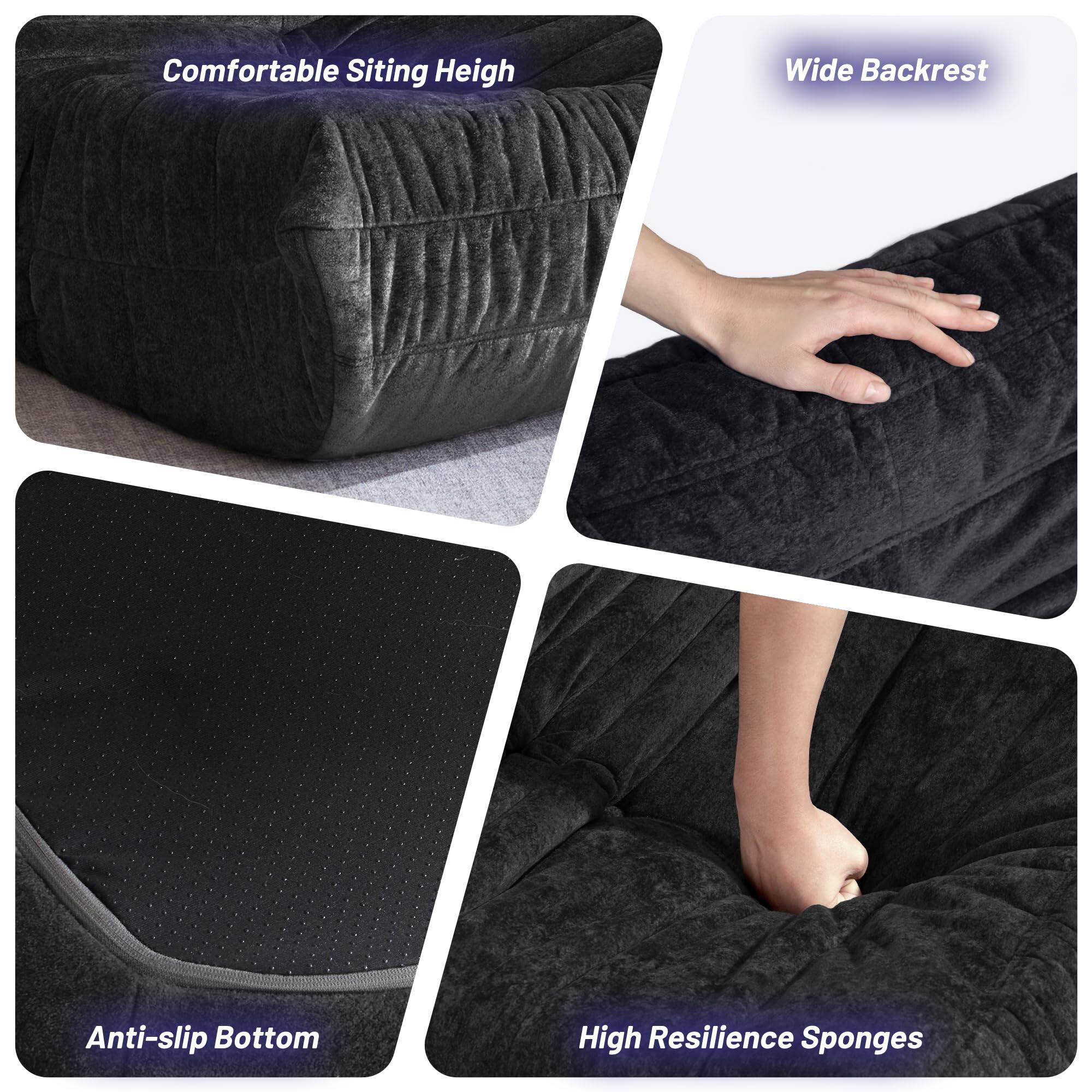 Comfortable Sitting Height  
Wide Backrest  
Anti-slip Bottom  
High Resilience Sponges
