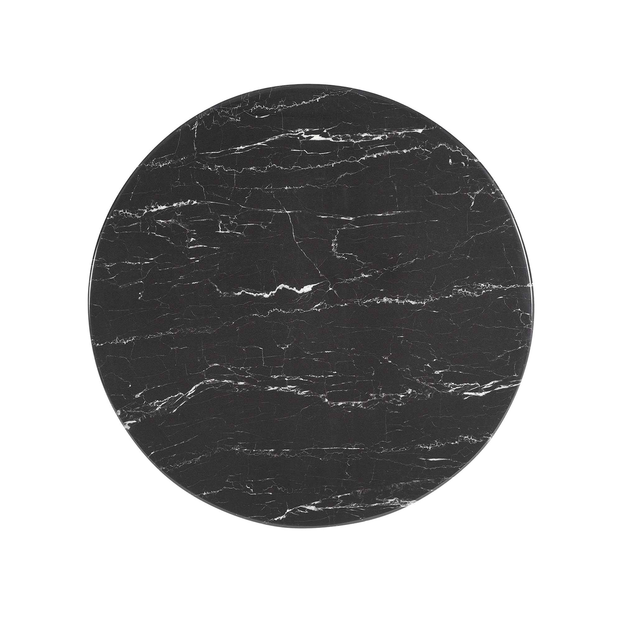 Alt View 2. Modway - Lippa Round Artificial Marble Bar Table - Gold Black.