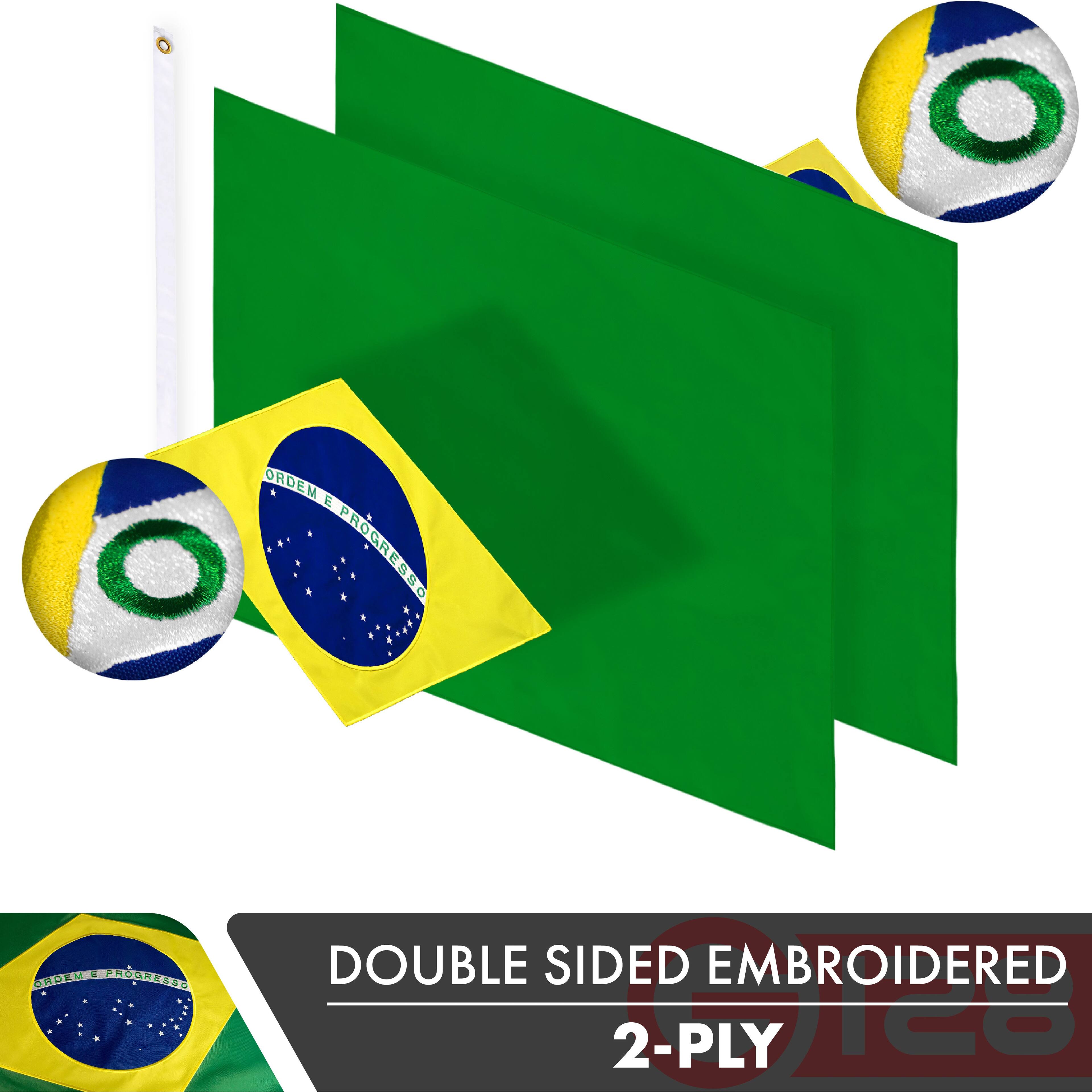 ORDEM E PROGRESSO  
DOUBLE SIDED EMBROIDERED 2-PLY