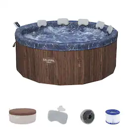 Bestway - SaluSpa Toronto 5-7 Person Energy-Efficient AirJet Hot Tub, App - Brown