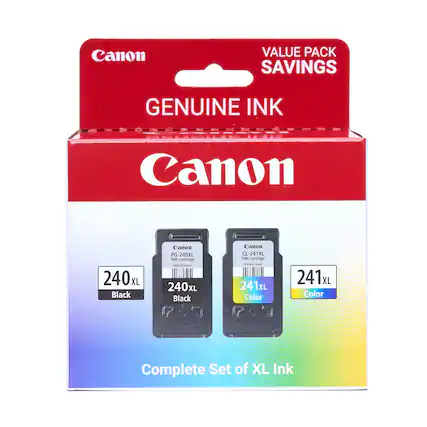 Canon Value Pack Saving Genuine Ink: Canon 240XL Black and Canon PG-240XL Fine Cartridge. Complete Set of XL Ink.