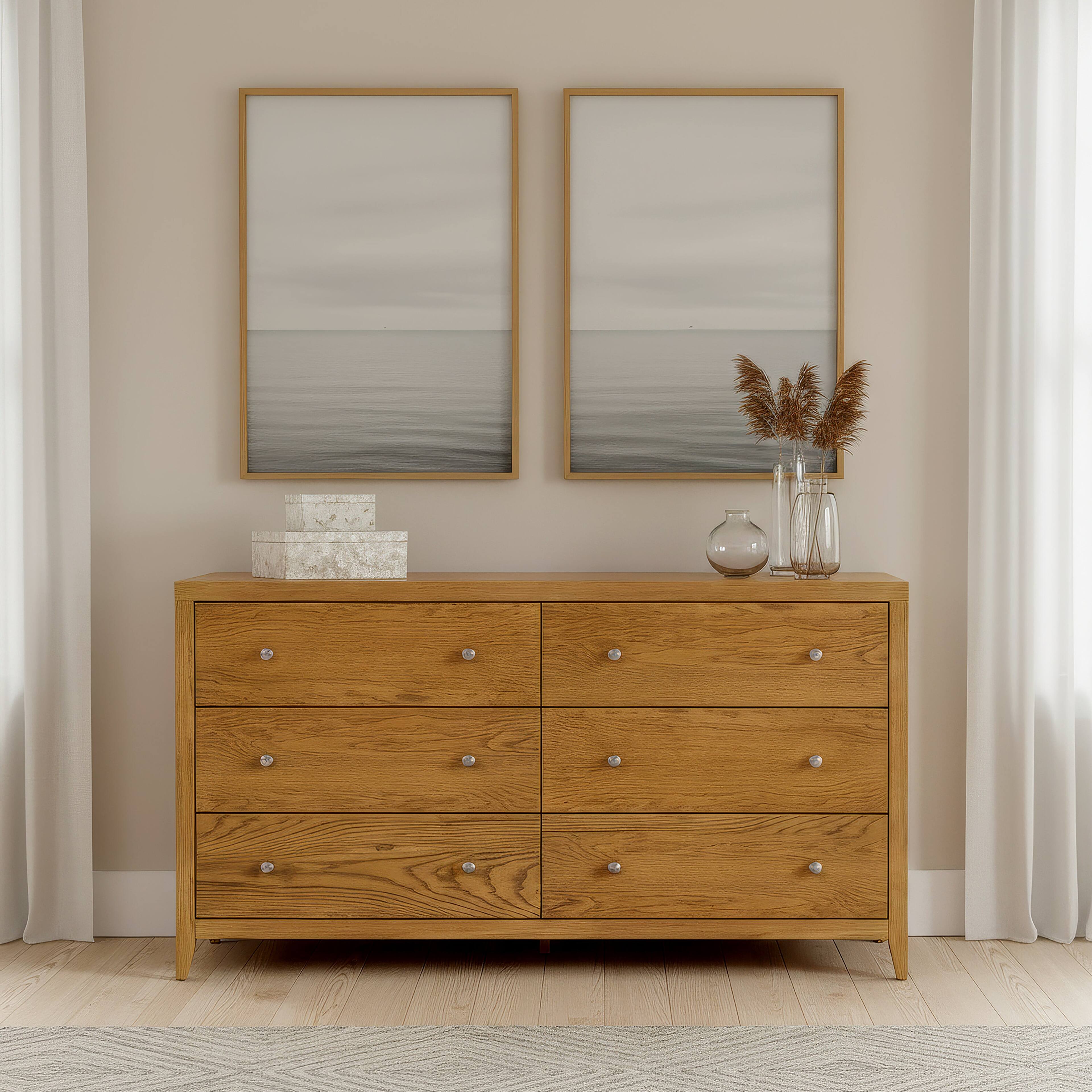 Alt View 1. Butler Specialty - Dana 60 in. W Rectangular Wood 6 Drawer Dresser - Natural.