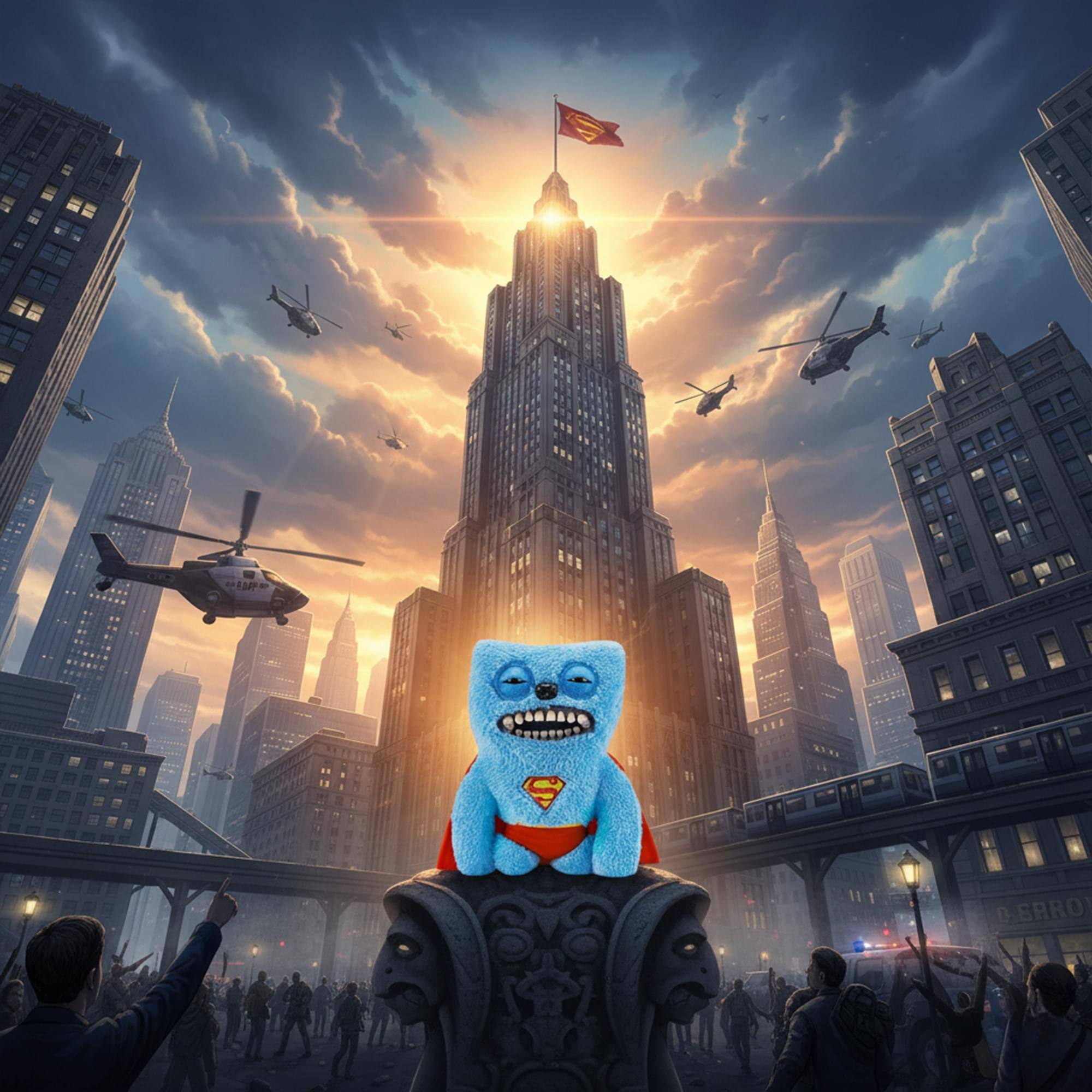 Alt View 2. ZURU - DC x Fuggler 9 Inch Collector Plush | Superman - Blue.