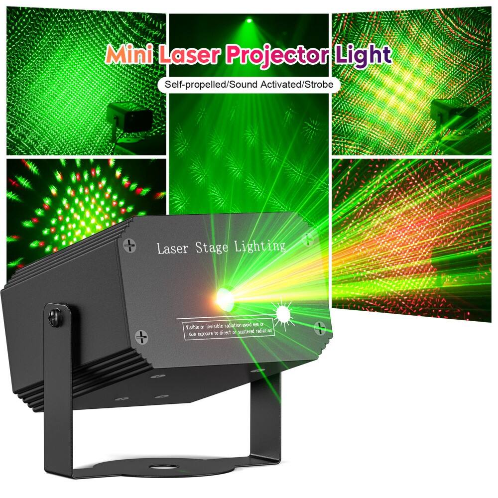 Mini Laser Projector Light  
Self-propelled/Sound Activated/Strobe  

Laser Stage Lighting  

Visible or invisible radiation should not be exposed to direct or scattered eye or skin radiation.